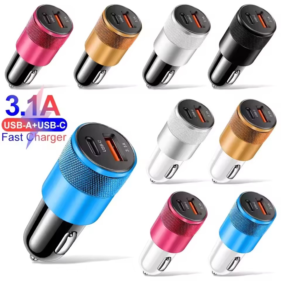 Travel Plug Type C - Carregador USB 3.1A para Carro Tipo