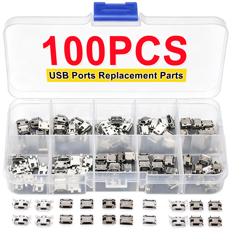 Travel Plug Type C - 100 Peças/Pacote, 10 Tipos de Conectores