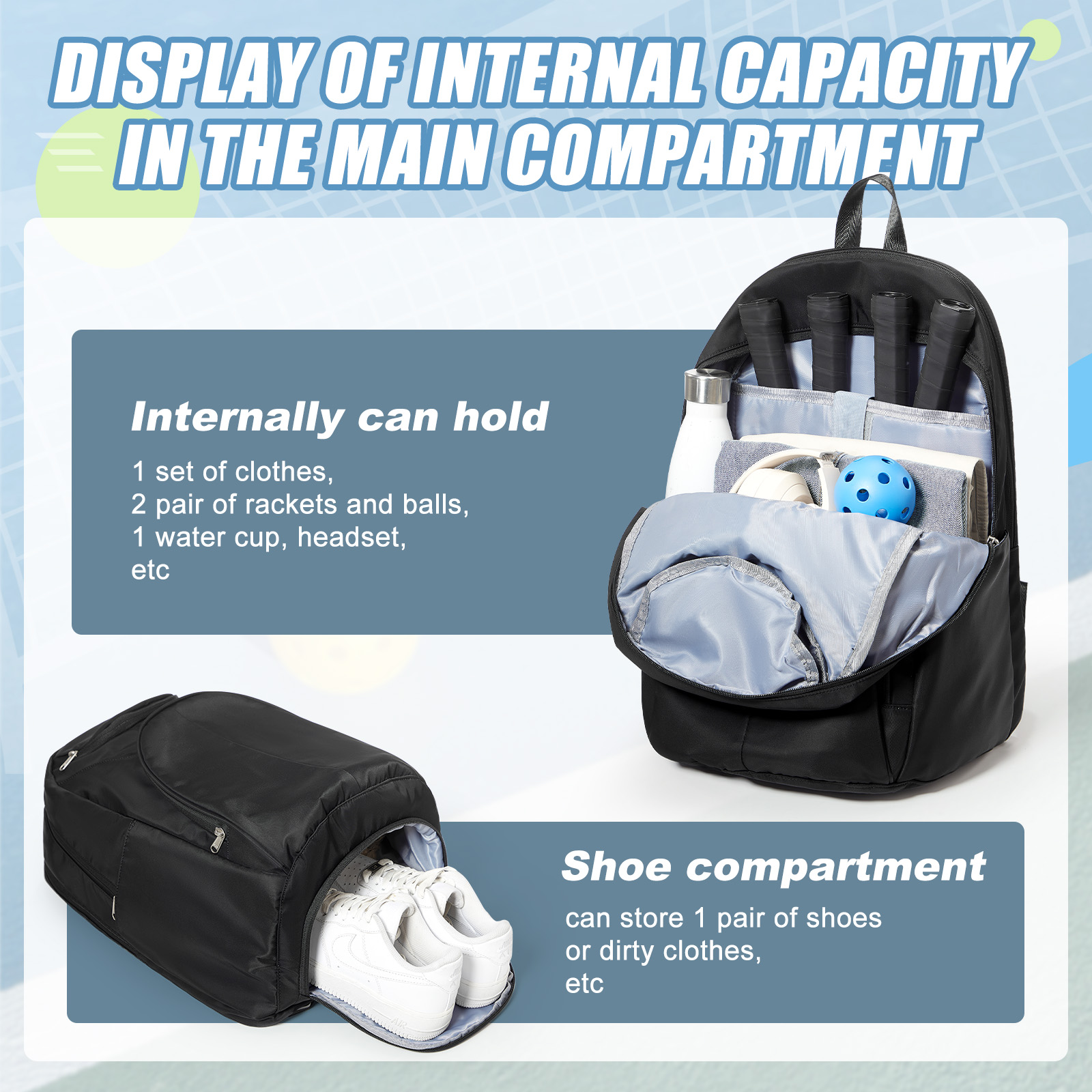 Mochila de Tênis para 2 Raquet - Shoe Bag Travel avaliação e preço