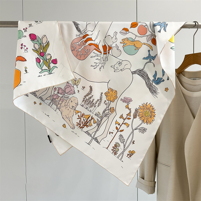 Lenço de Seda com Estampa Dupl - Travel Accessories Designer avaliação e preço