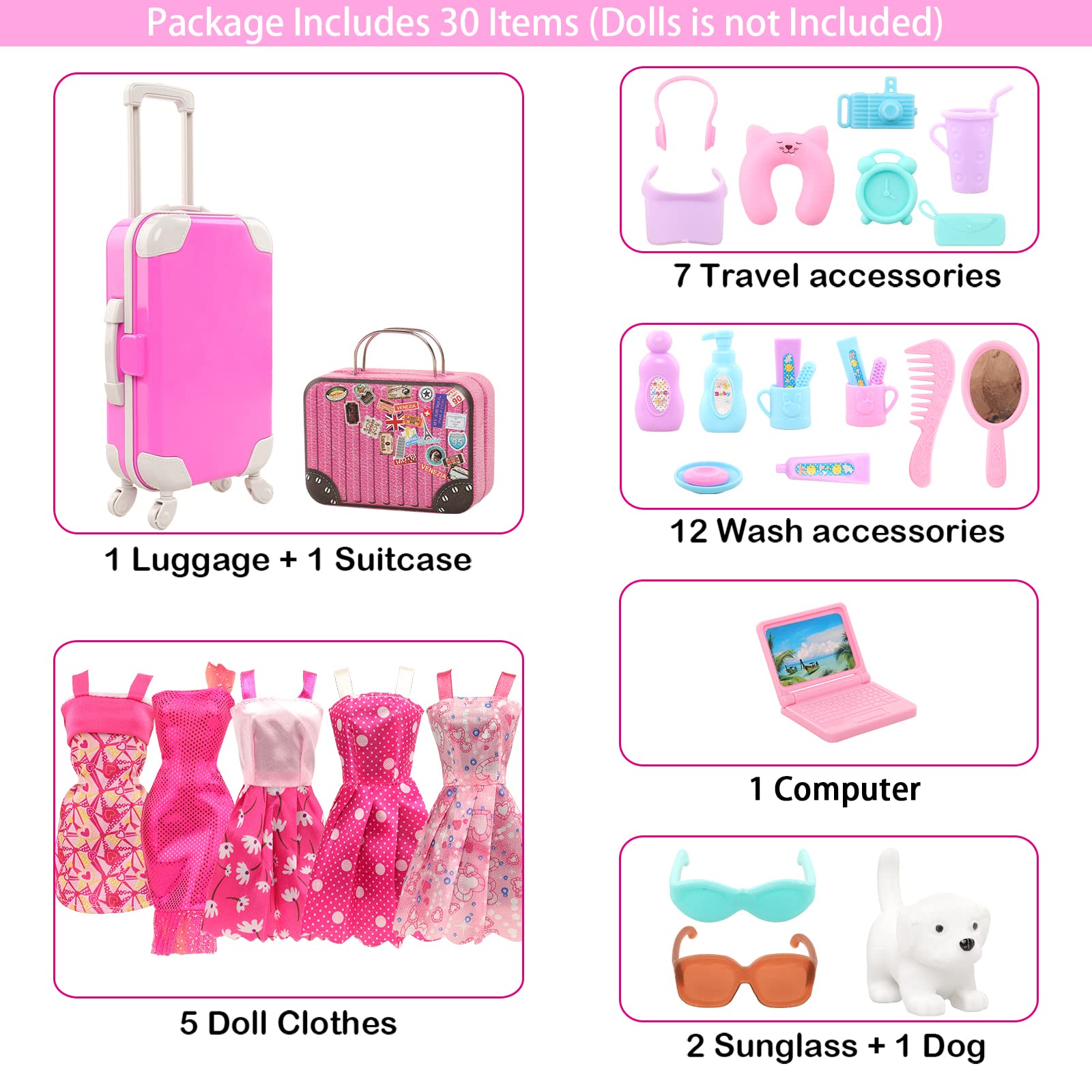 Barwa-boneca roupas e acessóri - Travel Accessories For Kids avaliação e preço